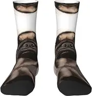 [EdWal] Soft pug print Moisture Wicking Socks Sports Socks for Men and Women Warm thermal Boot Hiking Socks
