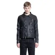 [GIORGIO BRATO] Vegetan Lambskin Biker Jacket Black