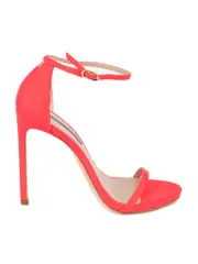 Neon Pink Barely There Ankle Strap Heels
