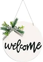 Fall Wreath Welcome Hanging Ornament Outdoor Round Wooden Pendant Hello Door Decor Sign Artificial Flower Garland Home DIY Decoration Christmas Decorations