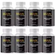 Brain Actives Cognitive Energy & Memory Enhancing Supplement Capsules 8 Bottles