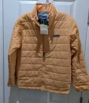NWT $119 Patagonia Kids Nano Puff Brick Quilt Jacket Size XL 14 Vivid Apricot