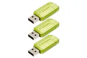 3PK Verbatim 16GB PinStripe USB 2.0 Drive Pen Drive For Windows Mac Linux Green