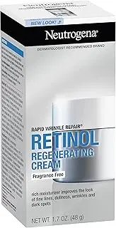 Neutrogena Rapid Wrinkle Repair Retinol Anti Ageing Fragrance Free Regenerating Cream Face Moisturiser 48g|Fights fine lines, dullness, wrinkles & dark spots|Hyaluronic Acid hydrates & rejuvenate