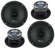 2 Pairs 6" Car Audio Loud Speakers Low Mid Range DJ Audiopipe APMB-6-D Bullet