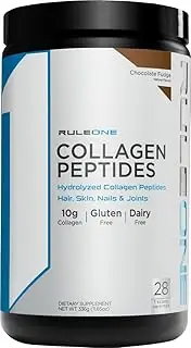 Rule1 R1 Collagen Peptides Hair Skin Nail & Joint Support Supplement 336 g, Chocolate Fudge (28 Servings)