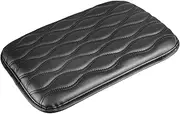 Center Console Cover, Waterproof PU Leather Quilted Armrest Box Cover for Most Vehicle SUV Truck, Universal Arm Rest Cushion Pads Protector Car Decor Accessories for Women, 11.8 x 8.1 inch
