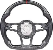 Carbon Fiber Steering Wheel Compatible With Audi R8 TT TTS 2016-2023 Sport Racing Wheel With Buttons Paddle Shifts Trim Cover Star Buttons(Style 4)