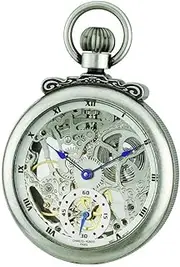 [CHARLES-HUBERT PARIS] Charles-Hubert, Paris 3869-S Classic Collection Antiqued Finish Open Face Mechanical Pocket Watch, Antique Silver, Mechanical