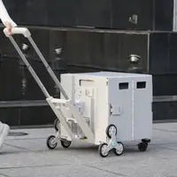 在飛比找momo購物網優惠-【Zhuyin】平拉杯架款 85L折疊收納手推車 可爬梯(手
