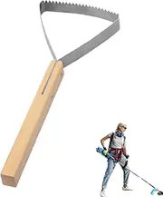 Garden Cleaning Scraper,Metal Scraper Triangle Grass Weeder | Weeding Hand Tools, Gardening Supplies with Wooden Handle for Garden Yard Lawn Cleaning