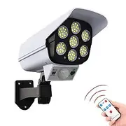 Solar Flood Lights Outdoor Motion Sensor Spot Light Solar IP65 Waterproof Simulation Motion Sensor Wall Lamp Solar Fake Surveillance Cameras LightsSecurity LED