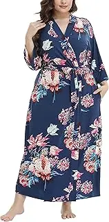 [Kimono Palace] Women Kimono robe Plus Size Long Sleepwear Knit Bride Bridesmaid Robe Lightweight Bathrobe Soft Nightwear Bridal party