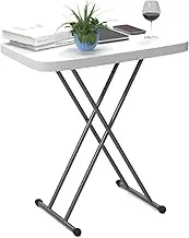 30" Folding TV Tray Table, HDPE End Side Table Tray Height Adjustable Stable Coffee Snack Laptop Table for Indoor and Outdoor, Portable Folding Tray Table Sofaside TV Dinner Table for Eating on Couch