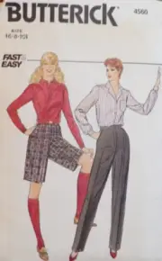 Butterick Sewing Pattern 4560 Misses Straight Leg Pants Bermuda Shorts Size 6-10