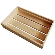 Slotted Wooden Soap Dish Tray Holder Bath Shower Bar Soap Draining Storage Box