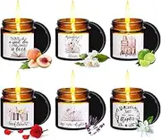 Kolewo4ever 6 Pieces Book Lover Scented Candle 4oz Readers Candle Library Lovers' Day Gifts Soy Wax Jar Candle for Readers Book Lovers Librarian Gifts