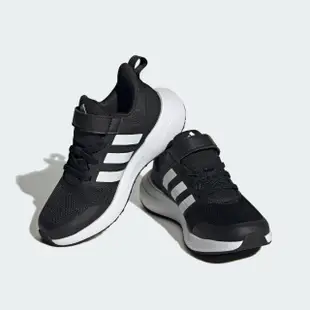 【adidas 愛迪達】運動鞋 童鞋 中童 大童 魔鬼氈 FortaRun 2.0 EL K 黑 IG5387