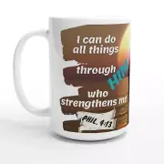 Ceramic White Mug 11oz-15oz Coffee Tea Jesus Bible Christ All Things2