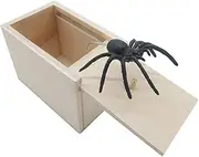 Rubber Spider Prank Box - Handcrafted Wooden Surprise Prank Box | Fun Practical Surprise Jokes | Fake Spider Tricky Toys for Halloween Christmas Fools' Day