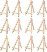 [Mini 6 Inch] Wood Easel 12 Pieces Desk Display Easel Stand for Paintings Cards Photos