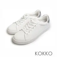 在飛比找momo購物網優惠-【KOKKO 集團】超舒適簡約百搭真皮休閒鞋(銀色)