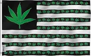 Anley Fly Breeze 3 x 5 Foot Marijuana Leaf USA Polyester Flag - Vibrant Colour and UV-Resistant - Canvas Header and Double Stitched - US Marijuana Leaves Flags with Brass Grommets 3 x 5 Ft