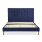 Levede Bed Frame Queen Size Mattress Blue mdf,polyester,velvet Queen Bed Frames