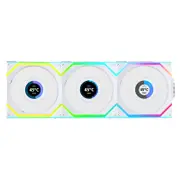 Lian Li Uni Fan 120mm SL Wireless Reverse Blade ARGB 4-Pin PWM White Fan with 1.6in LCD Display with Controller - 3 Pack (12RSLLCD1W3W)