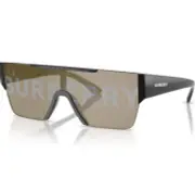 Burberry Shield Sunglasses BE 4291 3001/G Black Silver Gold Mirror Logo w/case