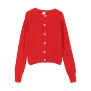 [Baserange] Baserange Button-front Cashmere Cardigan XS RED