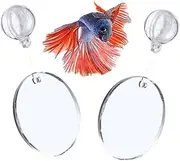 Betta Exercise Mirror 2 Set With Floating Ball - Fish Tank Toy for Betta Fish