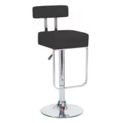 NEW! "LEATHER" BAR/COUNTER STOOL ADJUSTABLE - BLACK BARSTOOL - BLOK -SET OF 4