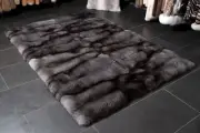 1511 Blue Frost Fur Rug made with Real Fur Runner Genuine Pelt Carpet Fur Carpet