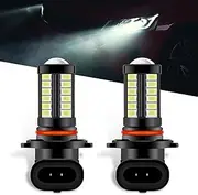 gunroil 2 Pack Car LED Fog Light Bulbs, Lossless Installation, Super Bright Waterproof Anti-fog Lights Bulbs, Universal Automotive Lights Replacement for Truck SUV Car (White #9005)