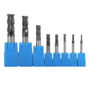 8Pcs 2-12Mm CNC Square Nose End Mills Set, Tungsten Carbide End Mill Bits, 4 Flu