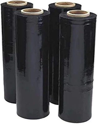 Black Stretch Film 500Mm X 400M Pallet Shrink Wrap Hand Roll for Boxes/Cartons [