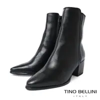在飛比找momo購物網優惠-【TINO BELLINI 貝里尼】義大利進口牛皮尖楦拉鍊中