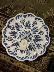 Artisan Luxe Home Melamine Scalloped Edge Dinner Plates Set/4 Luxury Quality