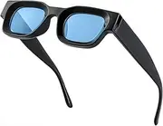 [EYLRIM] Thick Square Frame Sunglasses for Women Men Chunky Rectangle Polarized Sunglasses UV400 Protection