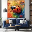 Canvas Wall art Print Graffiti Ladybug Nursery Art Modern Home Wall Decor