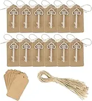 50pcs Key Bottle Openers Skeleton Bottle Opener Vintage Skeleton Key Bottle Opener Wedding Favors Key Bottle Opener Rustic Decoration with Tag Card for Wedding Festival Party (50Pcs B)