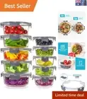 Borosilicate Glass Meal Prep Containers - 10 Pack, Airtight & Dishwasher Safe