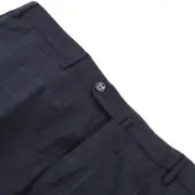 PT01 NWT Flat Front Dress Pants Size 58 42 US Blue Plaid 100% Wool