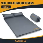San Hima Self Inflating Mattress 10cm Sleeping Mat Camping Hiking Air Bed Double