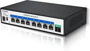 Goalake 8 Port 2.5G Switch, 8 x 2.5G Base-T, 1 x 10G SFP, 60Gbps, Metal, Fanless, 2.5G Multi-Gigabit for Wireless AP, NAS, PC, Wall Mount. Plug & Play