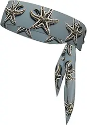 Cute Starfishes Sports Strap Double-Sided Headscarf Men's Bow Tie Sports Headscarf Running Yoga Exercise Headband