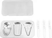 Ice Cream Molds Reusable Stainless Steel Ice Pop Makers with Lid 3 Cavity Design for Homemade Ice Cream and Frozen Yogurt Pops Kitchen Silver 20x10.5cm
