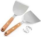 Metal Spatulas, Stainless Steel Griddle Spatula Turners with Wooden Handles, Pr