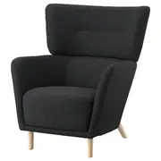 OSKARSHAMN wing chair, Gunnared black-grey